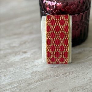 Red and Gold Patterned Handmade Bracelet